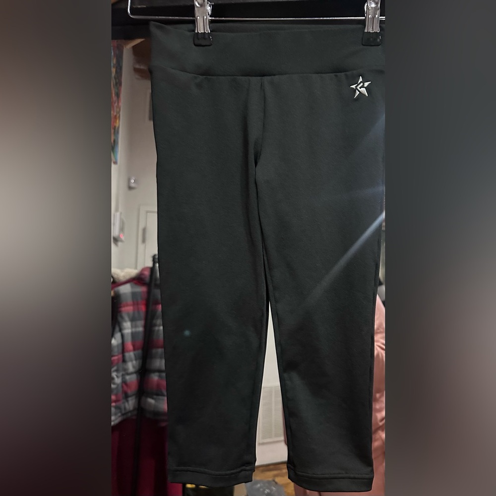 Kids Black Leggings with Star Accent